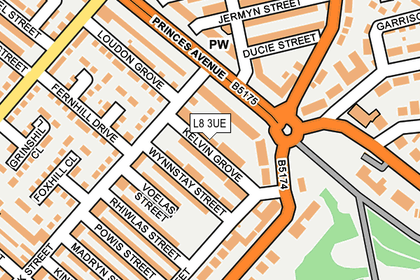 L8 3UE map - OS OpenMap – Local (Ordnance Survey)