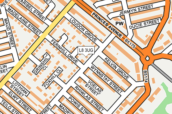 L8 3UG map - OS OpenMap – Local (Ordnance Survey)