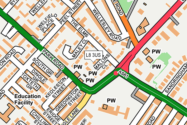 L8 3US map - OS OpenMap – Local (Ordnance Survey)