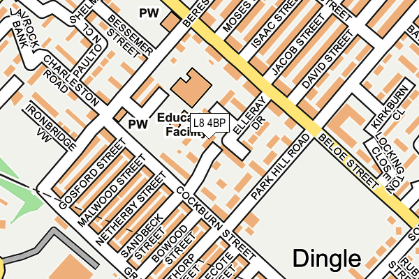 L8 4BP map - OS OpenMap – Local (Ordnance Survey)