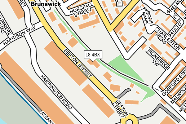 L8 4BX map - OS OpenMap – Local (Ordnance Survey)