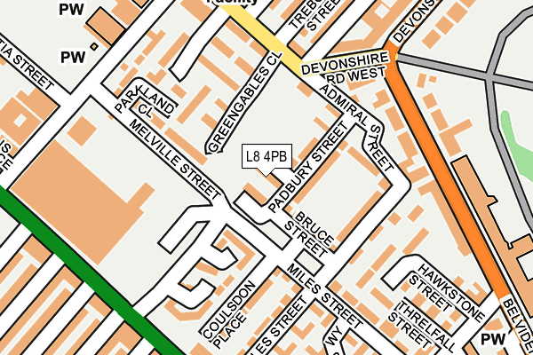 L8 4PB map - OS OpenMap – Local (Ordnance Survey)