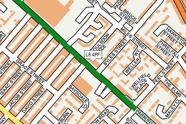 L8 4PF map - OS OpenMap – Local (Ordnance Survey)