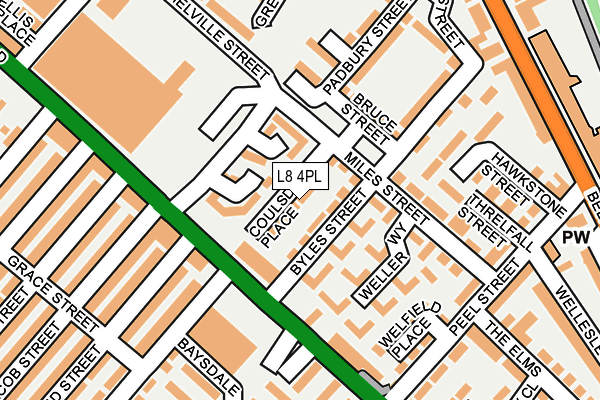 L8 4PL map - OS OpenMap – Local (Ordnance Survey)