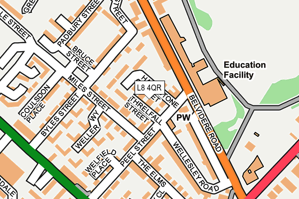 L8 4QR map - OS OpenMap – Local (Ordnance Survey)