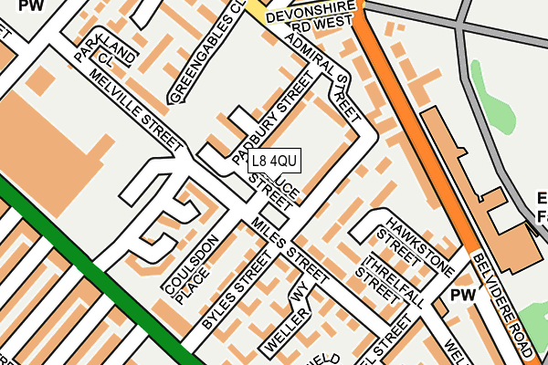 L8 4QU map - OS OpenMap – Local (Ordnance Survey)