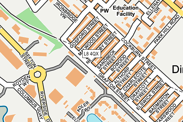 L8 4QX map - OS OpenMap – Local (Ordnance Survey)