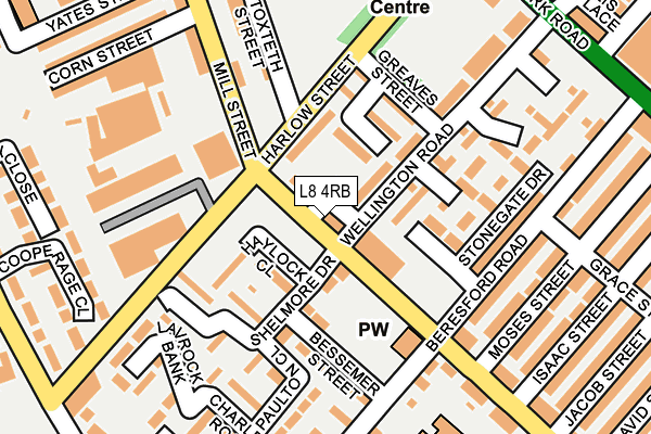 L8 4RB map - OS OpenMap – Local (Ordnance Survey)