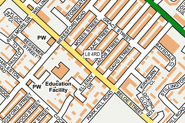 L8 4RD map - OS OpenMap – Local (Ordnance Survey)