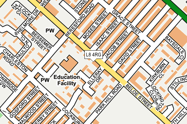 L8 4RG map - OS OpenMap – Local (Ordnance Survey)