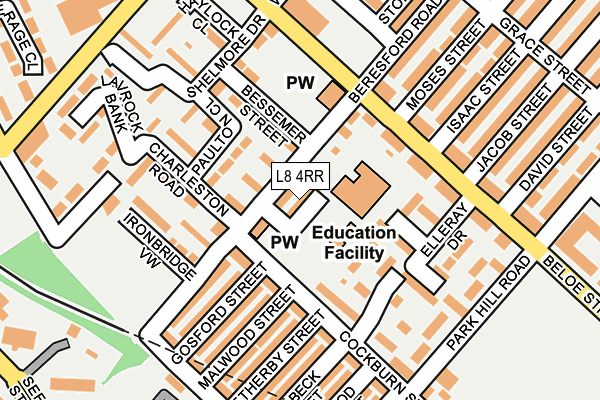 L8 4RR map - OS OpenMap – Local (Ordnance Survey)