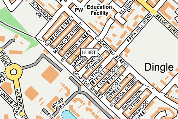 L8 4RT map - OS OpenMap – Local (Ordnance Survey)
