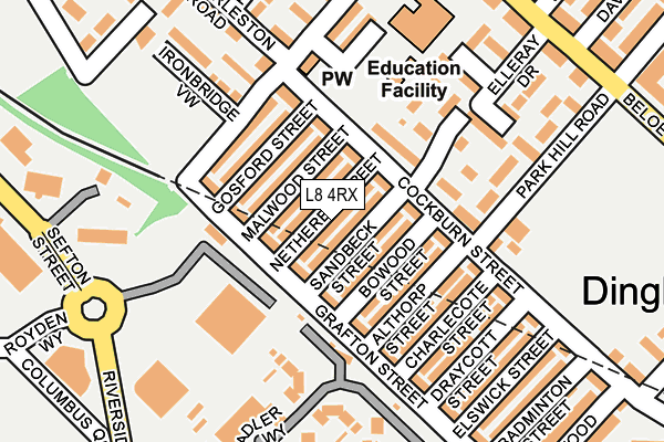 L8 4RX map - OS OpenMap – Local (Ordnance Survey)