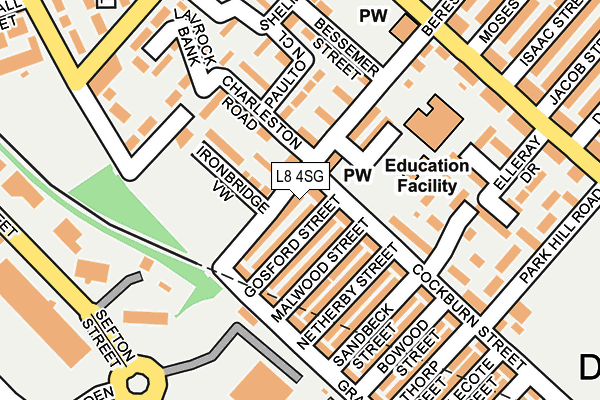 L8 4SG map - OS OpenMap – Local (Ordnance Survey)