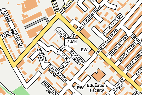 L8 4SN map - OS OpenMap – Local (Ordnance Survey)