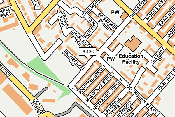 L8 4SQ map - OS OpenMap – Local (Ordnance Survey)