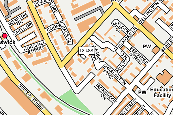 L8 4SS map - OS OpenMap – Local (Ordnance Survey)