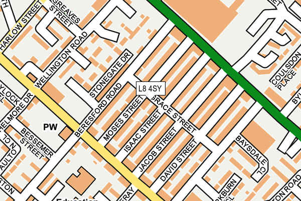 L8 4SY map - OS OpenMap – Local (Ordnance Survey)