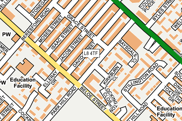 L8 4TF map - OS OpenMap – Local (Ordnance Survey)