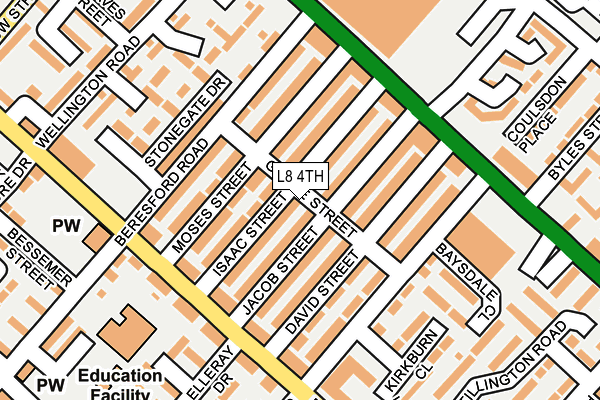 L8 4TH map - OS OpenMap – Local (Ordnance Survey)