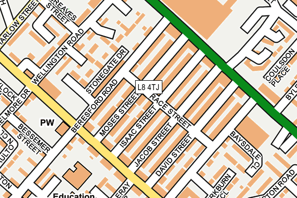 L8 4TJ map - OS OpenMap – Local (Ordnance Survey)
