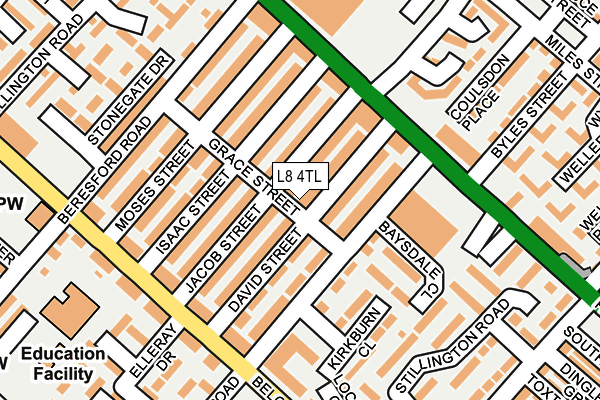 L8 4TL map - OS OpenMap – Local (Ordnance Survey)