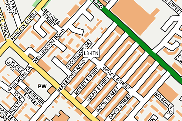 L8 4TN map - OS OpenMap – Local (Ordnance Survey)