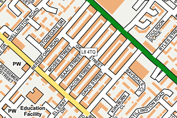 L8 4TQ map - OS OpenMap – Local (Ordnance Survey)