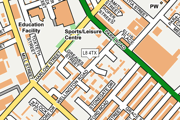 L8 4TX map - OS OpenMap – Local (Ordnance Survey)