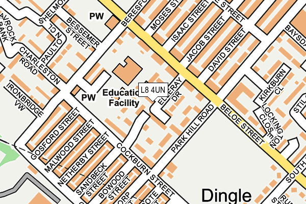 L8 4UN map - OS OpenMap – Local (Ordnance Survey)