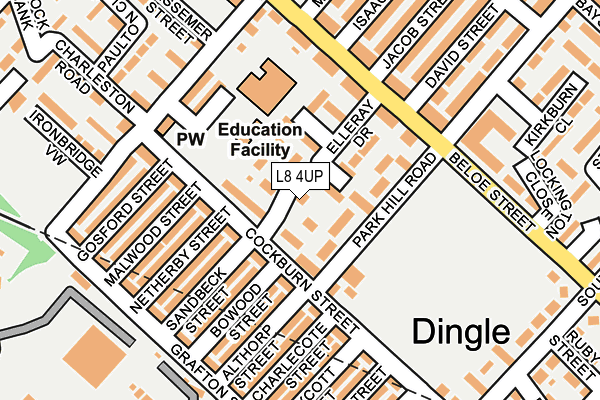 L8 4UP map - OS OpenMap – Local (Ordnance Survey)