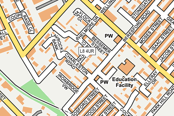 L8 4UR map - OS OpenMap – Local (Ordnance Survey)