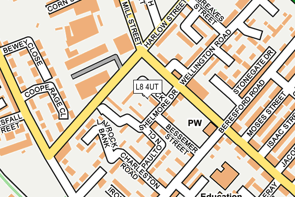 L8 4UT map - OS OpenMap – Local (Ordnance Survey)