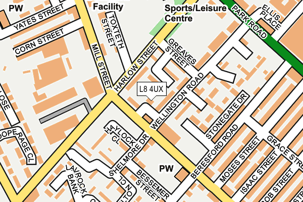 L8 4UX map - OS OpenMap – Local (Ordnance Survey)