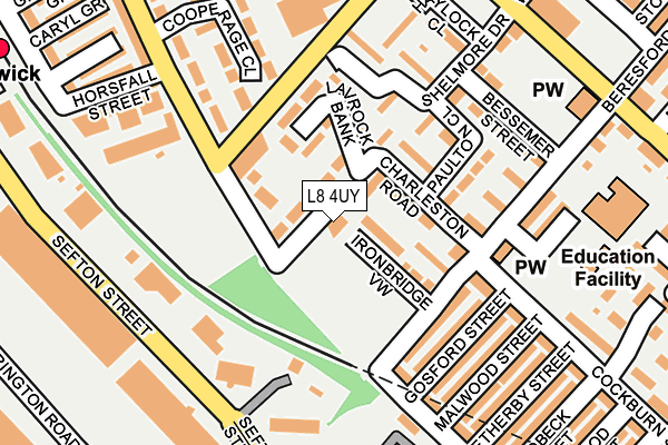 L8 4UY map - OS OpenMap – Local (Ordnance Survey)