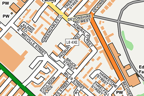 L8 4XE map - OS OpenMap – Local (Ordnance Survey)