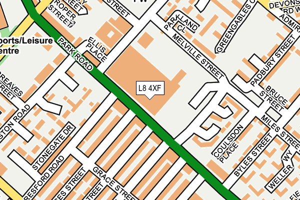 L8 4XF map - OS OpenMap – Local (Ordnance Survey)