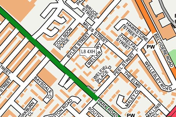 L8 4XH map - OS OpenMap – Local (Ordnance Survey)