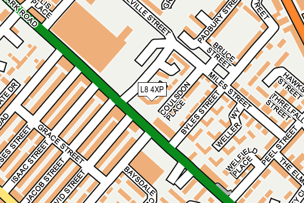 L8 4XP map - OS OpenMap – Local (Ordnance Survey)