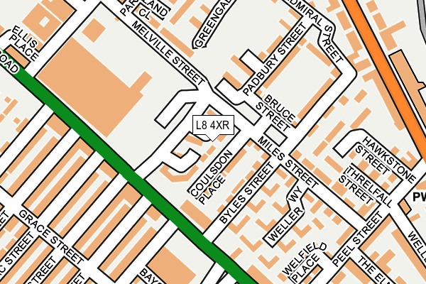 L8 4XR map - OS OpenMap – Local (Ordnance Survey)