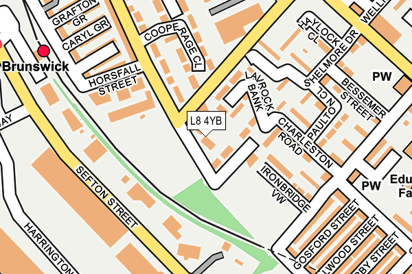 L8 4YB map - OS OpenMap – Local (Ordnance Survey)