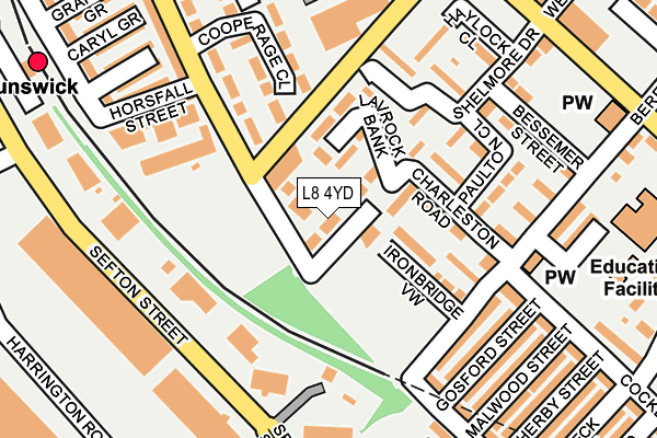 L8 4YD map - OS OpenMap – Local (Ordnance Survey)