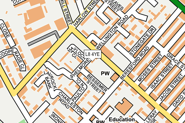 L8 4YE map - OS OpenMap – Local (Ordnance Survey)