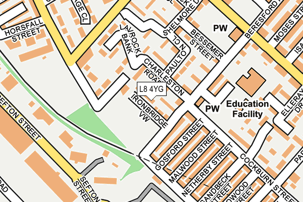 L8 4YG map - OS OpenMap – Local (Ordnance Survey)