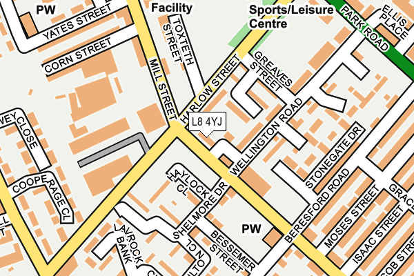 L8 4YJ map - OS OpenMap – Local (Ordnance Survey)