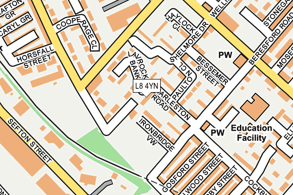 L8 4YN map - OS OpenMap – Local (Ordnance Survey)