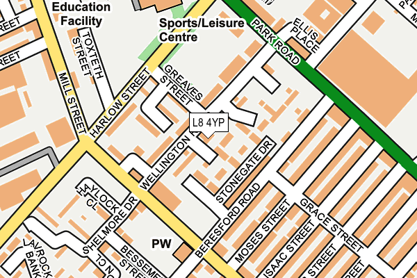 L8 4YP map - OS OpenMap – Local (Ordnance Survey)