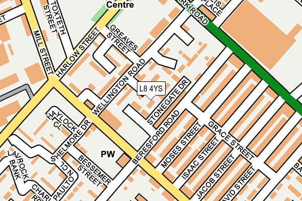 L8 4YS map - OS OpenMap – Local (Ordnance Survey)