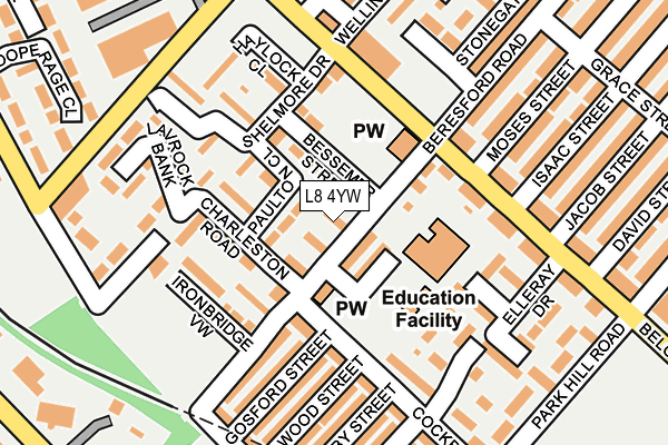 L8 4YW map - OS OpenMap – Local (Ordnance Survey)