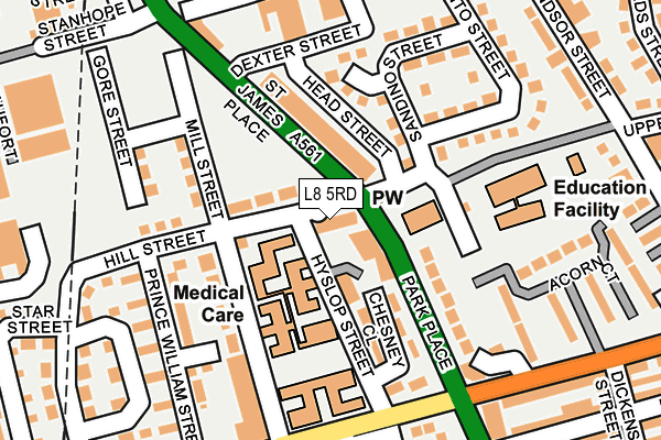 L8 5RD map - OS OpenMap – Local (Ordnance Survey)